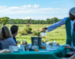 Champagne breakfast after Tanzania balloon safari