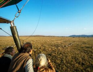 Group in a hot air balloon Serengeti