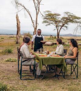 Outdoor dinner Tanzania safari