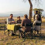 Dinner setup on mobile camping safari Tanzania