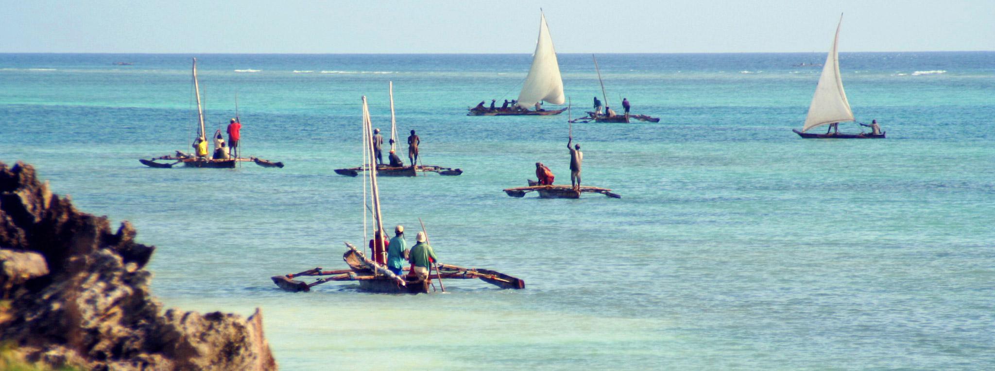 Dhow boats off Pemba Island