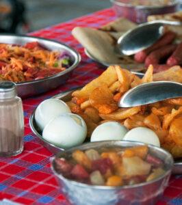 Warm meals camping safari