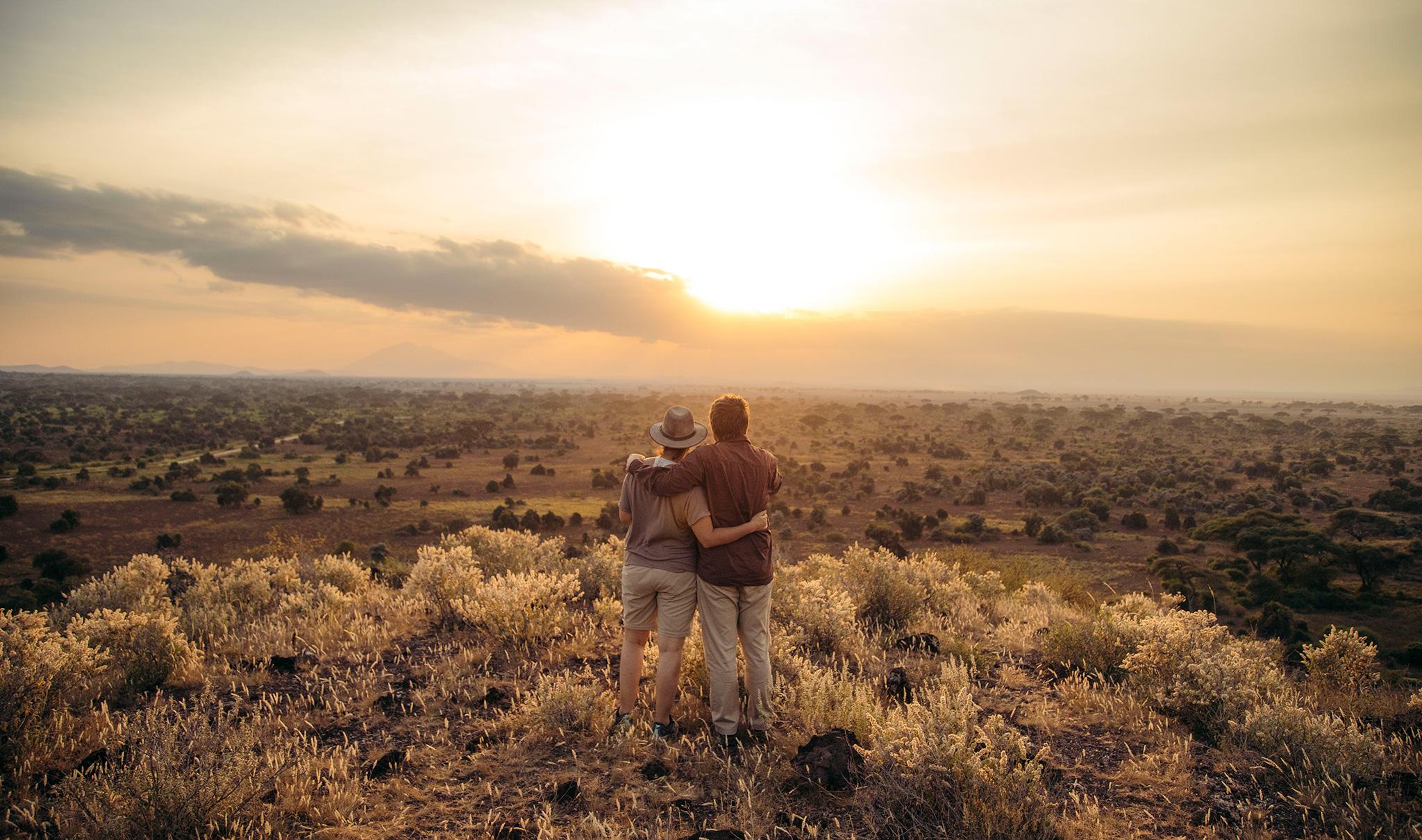 Tanzania in June horizon couple sunset
