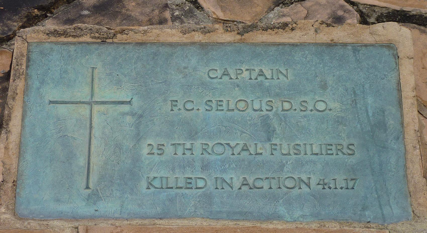 The gravestone of Frederick Courteney Selous. The gravestone of Frederick Courteney Selous.