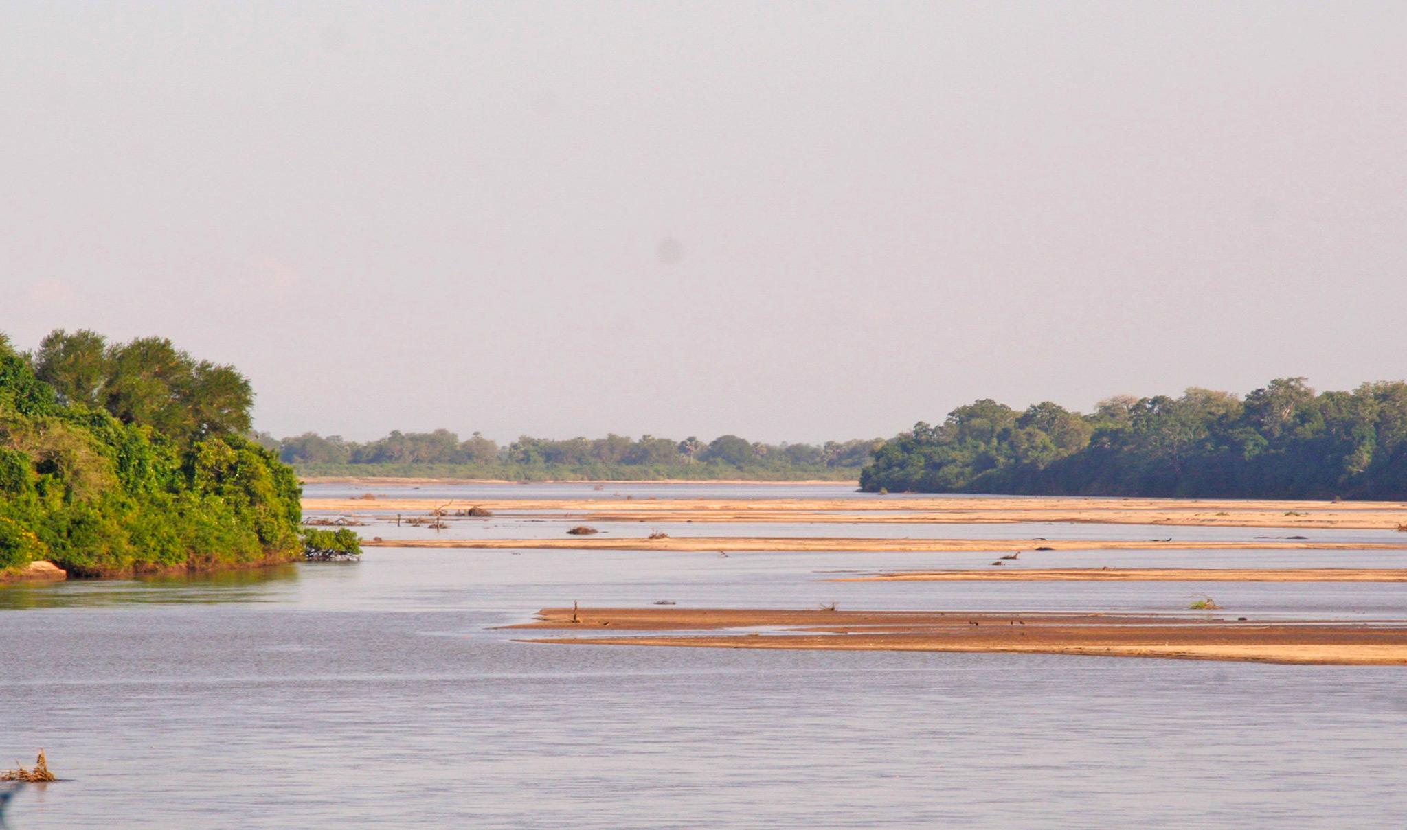 A landscape photo taken in Nyerere National Park with the Rufiji River.